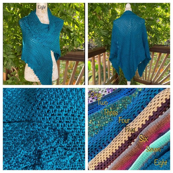 SOLD Handmade crocheted shawl shrug sweater. #8 - Picture 5 of 5